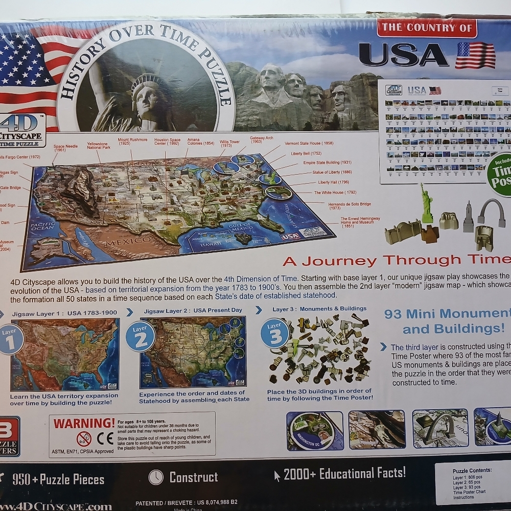 History Over Time Puzzle USA New With Plastic Wrapping - Picture 2 of 7